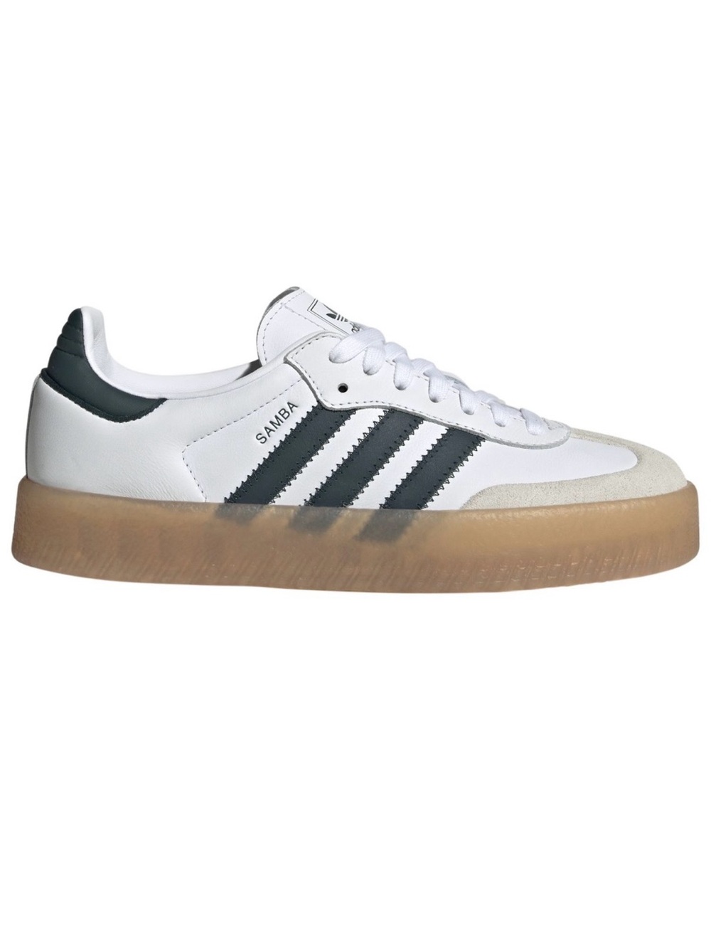 Adidas Sambae Sneakers/ White with Black Stripes and Gum Sole/Wms Sz 6 - Picture 10 of 11